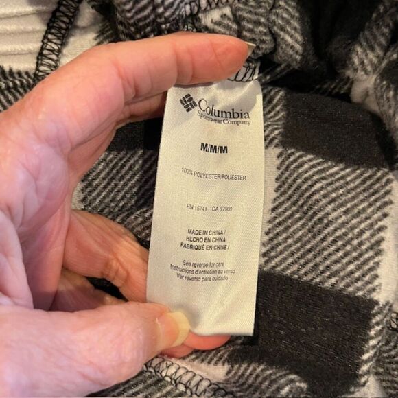 Columbia Men's Buffalo Check Black and White Fleece Pajama Pants Size Medium - Picture 9 of 10